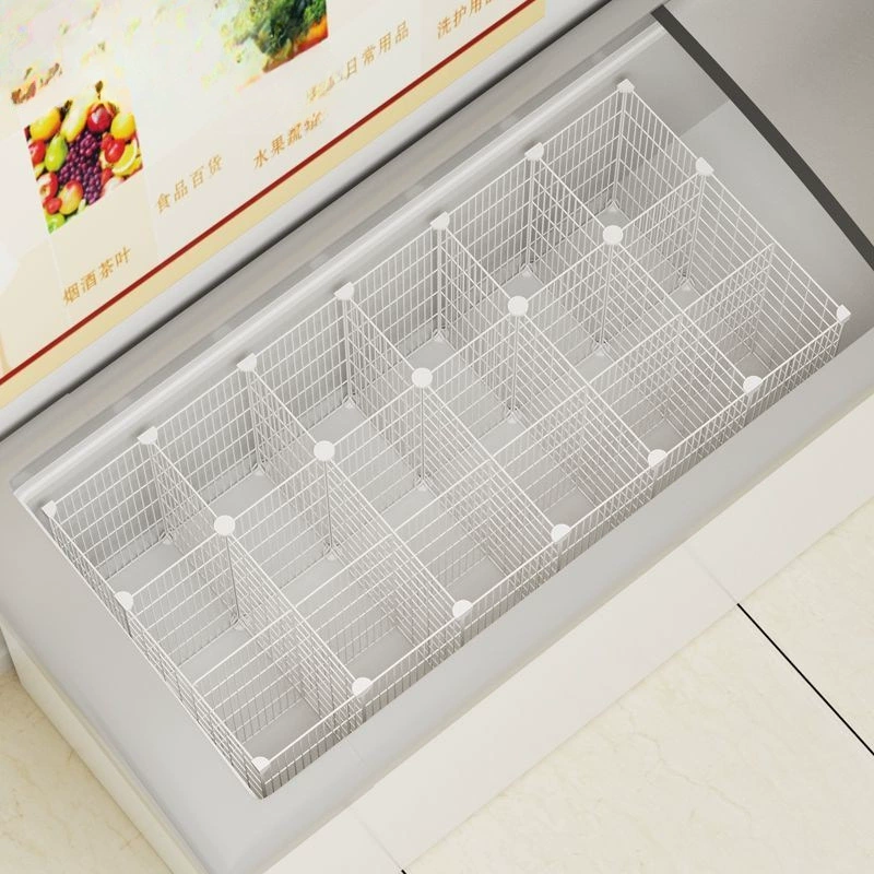 Built-in Wire Basket Fridge Organizer, 47cm Deep, Multi-Tier Adjustable Shelves, Partition Grid