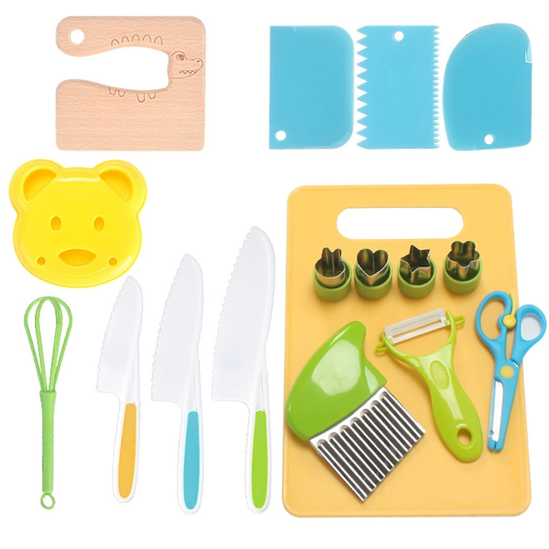Детский пластиковый набор ножей для детского сада для резки фруктов