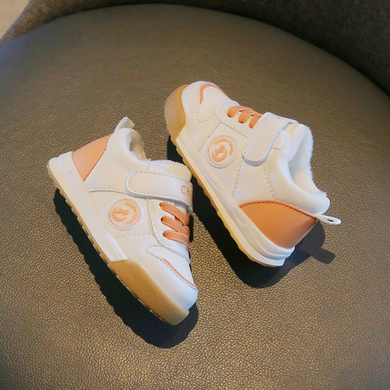 Zapatos de bebé de algodón con forro polar grueso de fondo suave zapatos antideslizantes para niños pequeños zapatos de bebé de 2 años para mujeres Otoño e Invierno 1-3 zapatos funcionales antideslizantes