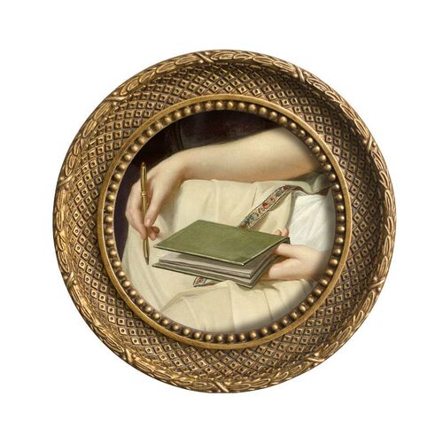 European Baroque mid-retro decorative painting round hanging painting living room calligraphy bedroom entrance piano niche famous house