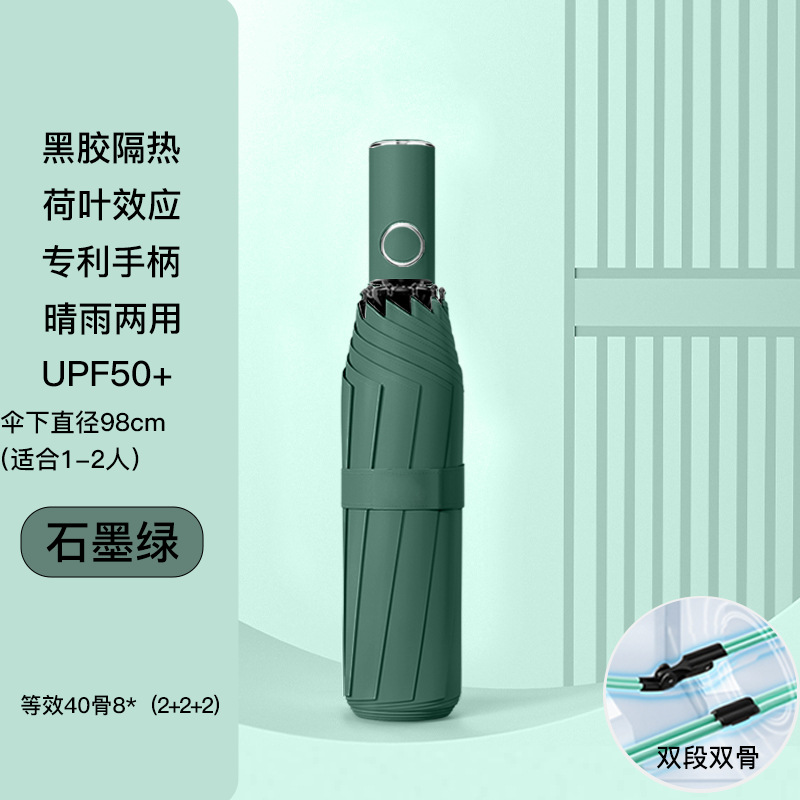 【Fiber Umbrella Stand + Vinyl Sun Protection】Automatic 40 Bone Graphite Green