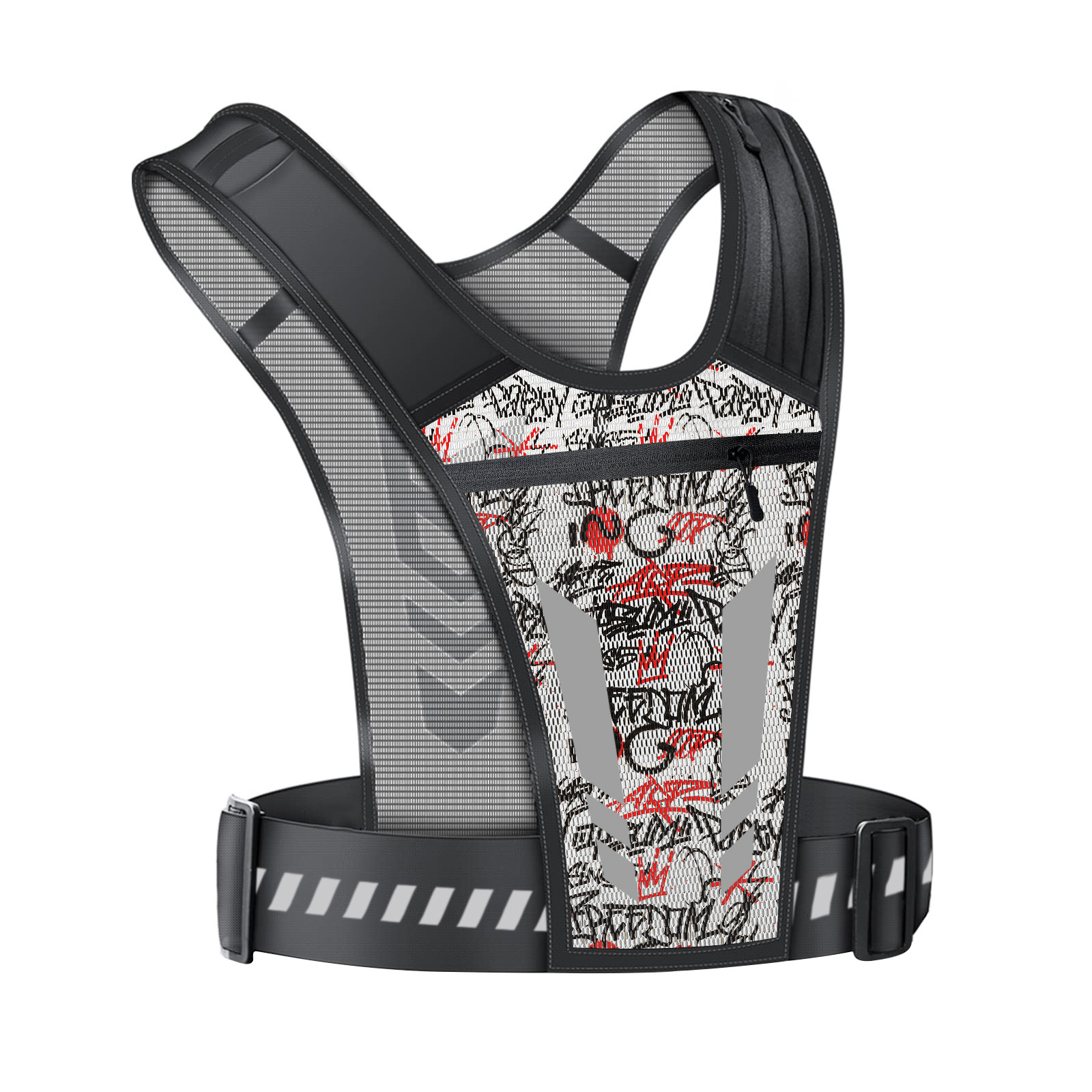 Deportes al aire libre hombres y mujeres de moda bolsa pecho hervidor transpirable ciclismo noche corriendo gran capacidad teléfono móvil mochila reflectante