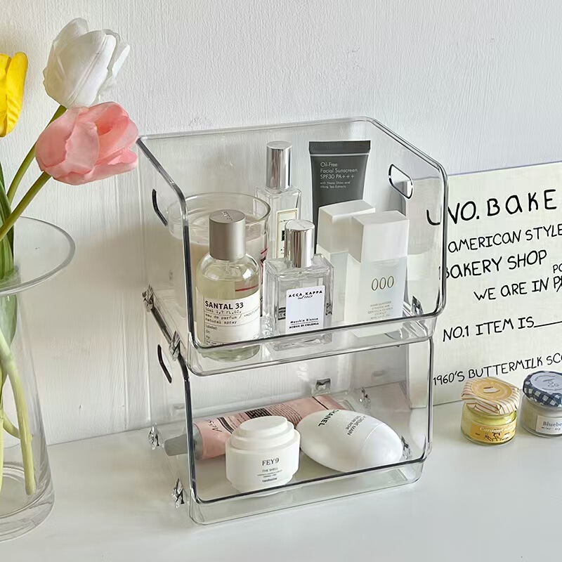 Transparent storage box, desktop cosmetic organizer, storage rack, drawer-style storage shelf, light luxury high-value storage box Transparent storage box, desktop cosmetic organizer, storage rack, drawer-style storage shelf, light luxury high-value storage box