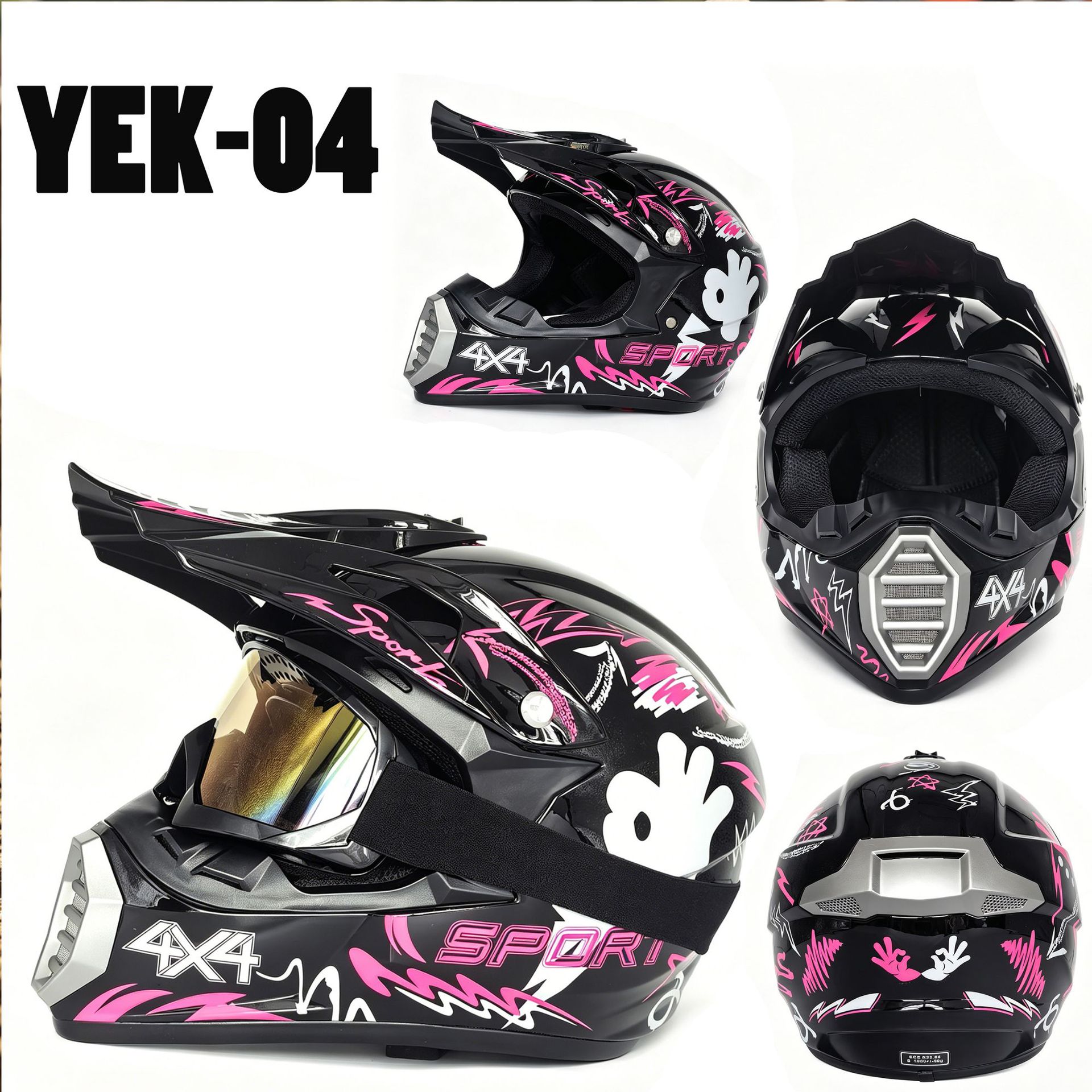 Adult and Children's Motorcycle Helmets Dot Certified Electric Vehicle Bicycle Helmets Off-Road Helmets C Full-Face Motorcycle Helmets