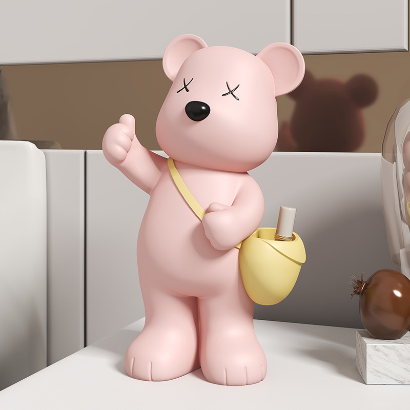 Light Luxury Violent Bear Key Storage Ornaments Living Room Entrance Partition Cabinet Moving to New Home Decoration Gift Giving Gift