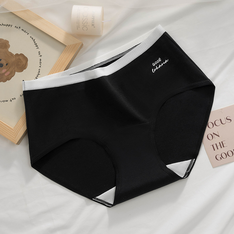 Bragas de color de contraste de algodón puro, entrepierna antibacteriana, entrepierna más larga, bolsa de gran tamaño, cadera, cintura media, sin costuras, nalgas, calzoncillos de verano para mujer image 10