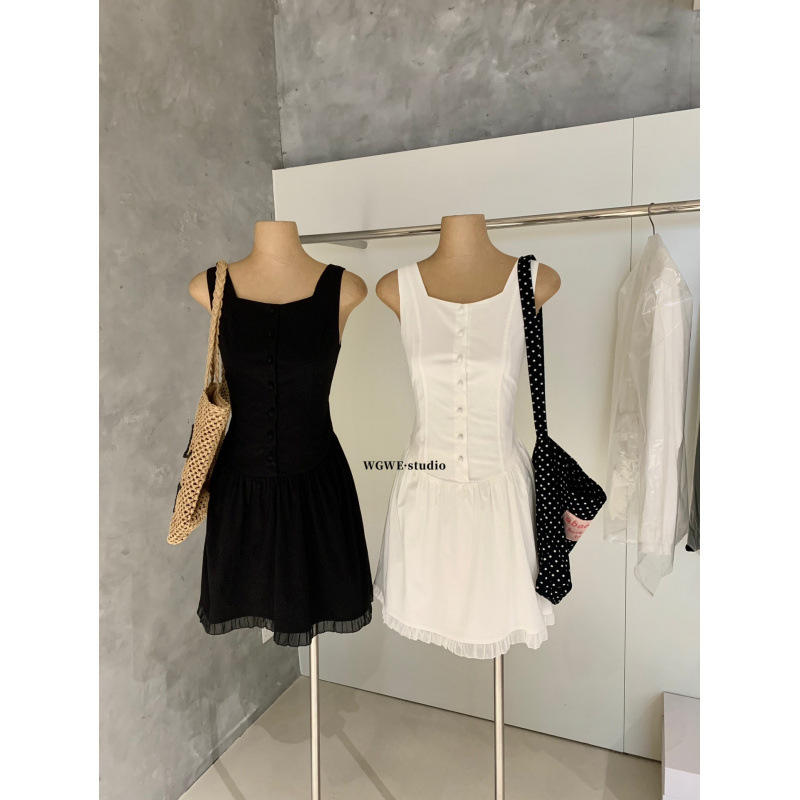 Schnei Wgwe8807 French-Style Light Luxury Sleeveless A-Line Dress for Women, Waist-Cinching, Slimming, High-End, Fitted Short Dress Schnei Wgwe8807 French-Style Light Luxury Sleeveless A-Line Dress for Women, Waist-Cinching, Slimming, High-End, Fitted Short Dress