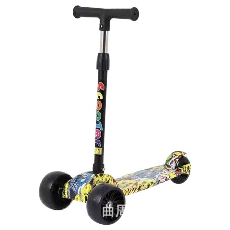 Fabricantes de scooter para niños de tres ruedas graffiti flash coche plegable botón patineta portátil una unidad image 6