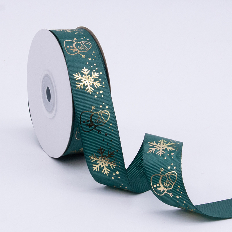 Nueva impresión de cinta de costilla de Navidad 2.5cm caja de regalo de Navidad embalaje cinta de colores cinta Tianyi Mei