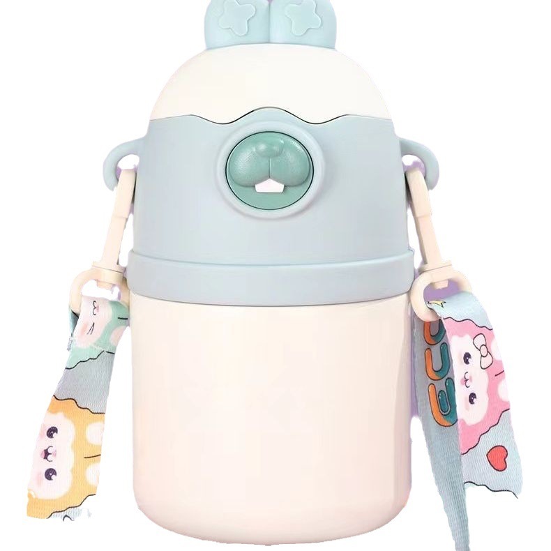 Estudiantes en línea popularidad niñas tazas de agua de gran capacidad de paja de acero inoxidable taza de barriga hermosa taza de alto valor facial no