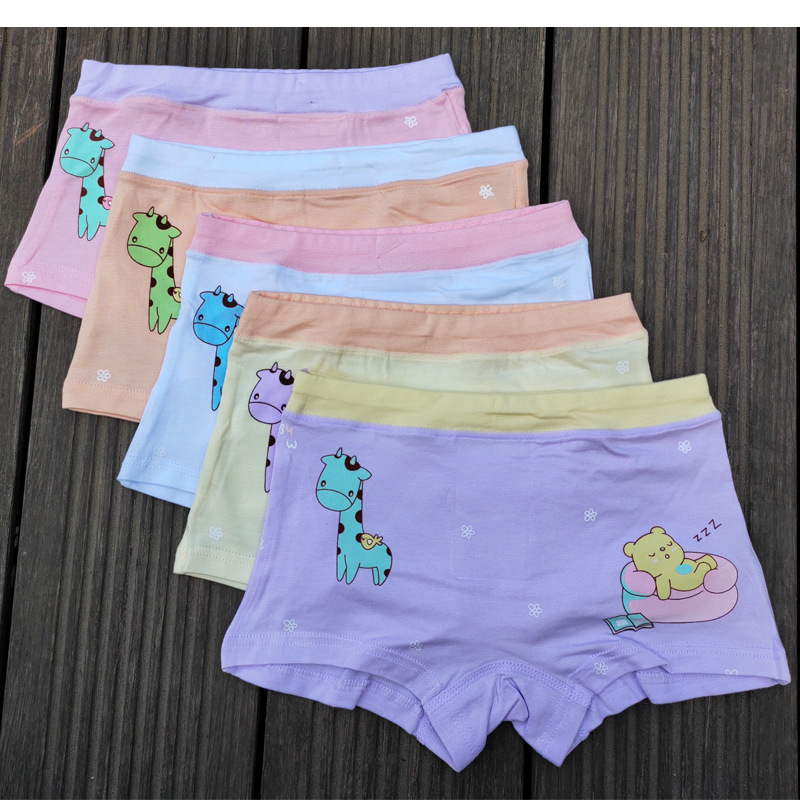 兒童卡通棉內褲女童平角褲寶寶中大童小女孩學生短褲四角女童褲子