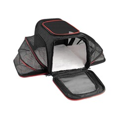 ペット猫バッグ、ポータブルバッグ、ハンドバッグ、大容量、2匹の小型ペットの外出バッグ、拡張可能な猫バッグ