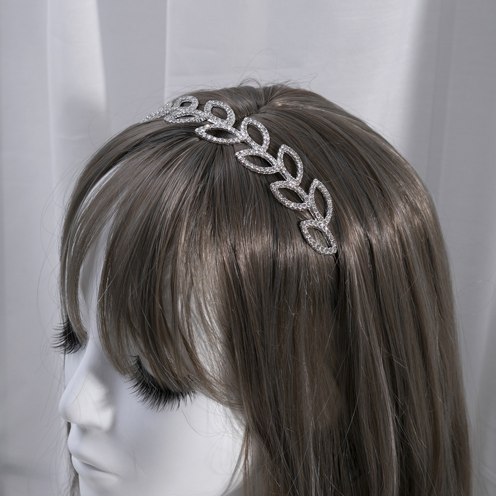 Estilo coreano 888 rhinestone hoja diadema joyería al por mayor de las mujeres diadema accesorios para el cabello tocado fabricante