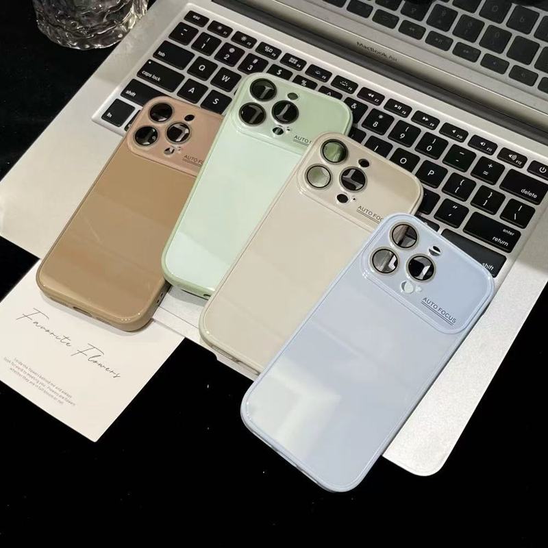 糖果色大视窗玻璃壳适用iPhone16promax苹果15手机壳14大视窗13女|undefined