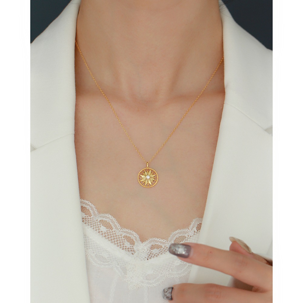 Fashion Geometric Sterling Silver Plating Rhinestones Pendant Necklace Colorza_colorza_4