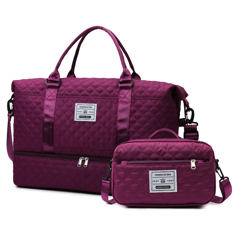 Estilo coreano bordado rómbica hilo bolsa de maternidad bolsa de almacenamiento crossbody portátil Madre y niño bolsa de yoga bolsa de fitness bolsa de viaje de gran capacidad