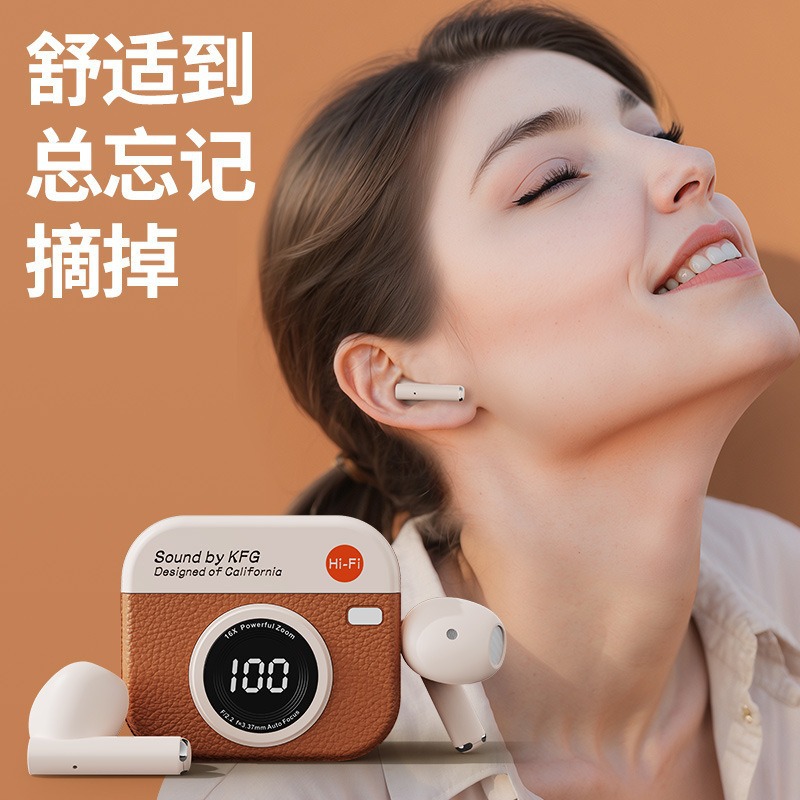 Q86 auriculares Bluetooth inalámbricos cámara retro gran número de visualización en auriculares juegos deportivos en espera larga