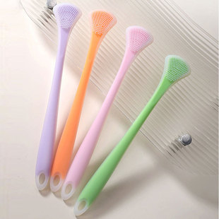 2025 New Double-Sided Silicone Tongue Scraper Tongue Coating Cleaner Multi-Functional Tongue Scraper Tongue Coating Brush Oral Tool