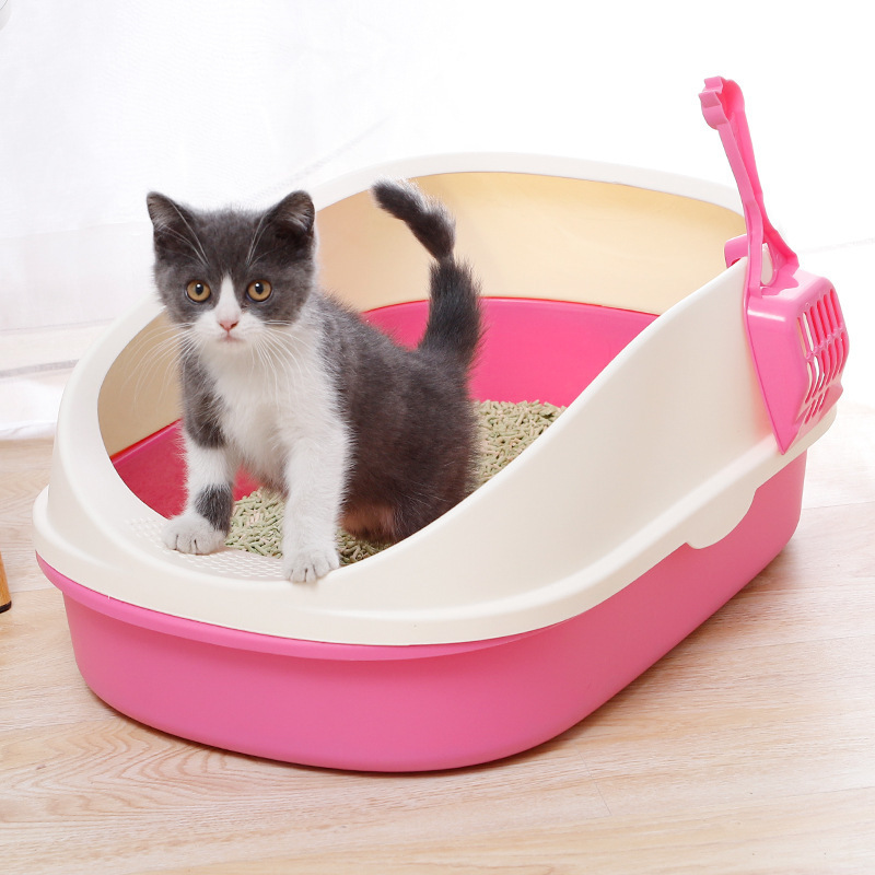 Caja de arena para gatos semicerrada grande engrosada gato inodoro anti-salpicaduras caja de arena para gatos gratis pala de arena para gatos suministros para gatos al por mayor