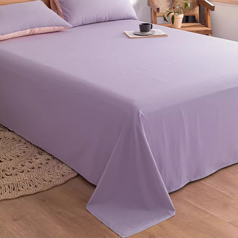 Sábana de algodón simple de color sólido, una sola pieza de algodón puro 100 algodón lavado dormitorio, sábana para estudiantes, juego de tres piezas, doble 1 metro 52