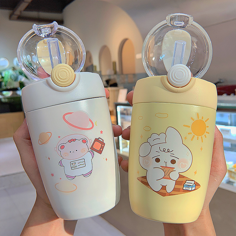 Cute Animal Printed Portable Straws Vacuum Flask display picture 14