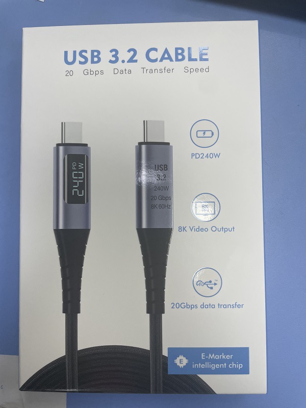 USB3.2 (240W 20Gbps 8k 60hz línea de pantalla digital) 1 m