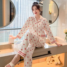 源头厂货2023春季新款睡衣女冰丝一件代发抖音扑克牌家居服套装