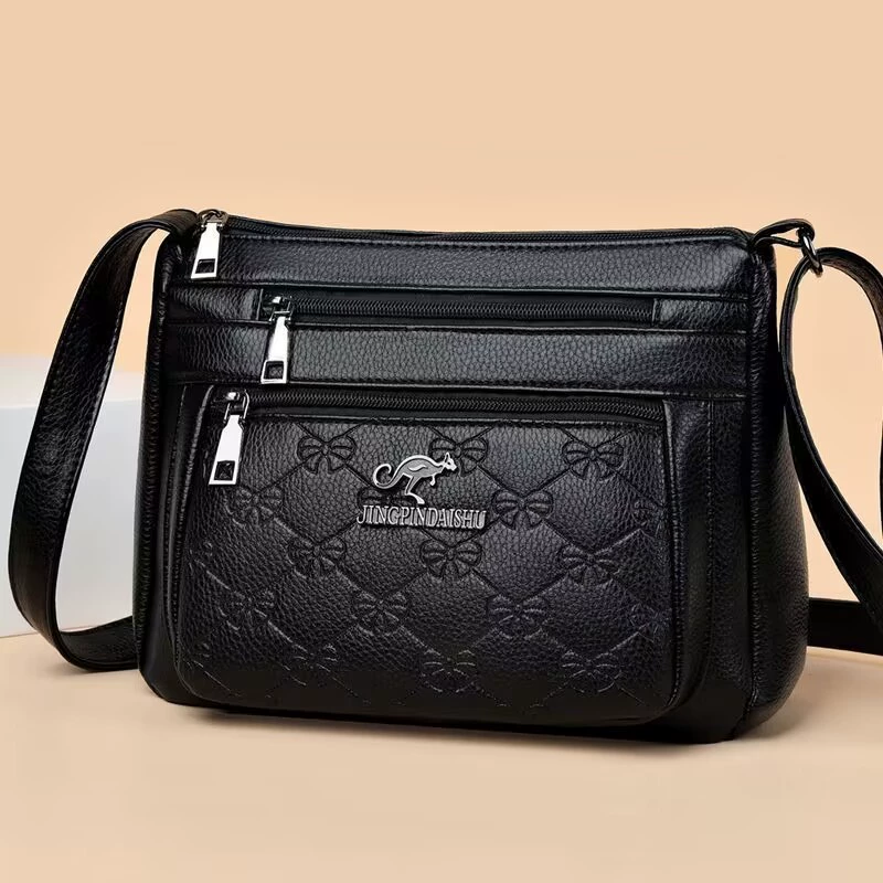 Прямые продажи фабрики 2024 новые дикие атмосферные женские сумки мягкие кожаные сумки на плечо модные диагональные сумки через границы