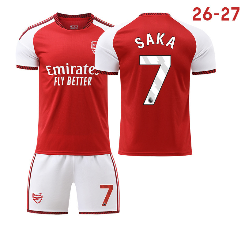 26-27 Arsenal Home Jersey No. 7 Saka No. 41 Rice Football Uniform Set Kidsren's Adult Sportswear Vest