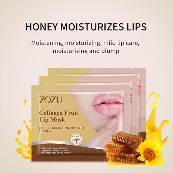 Full English Zozu Collagen Crystal Lip Mask Labial Membrane Lip Mask Cross-Border Export Wholesale