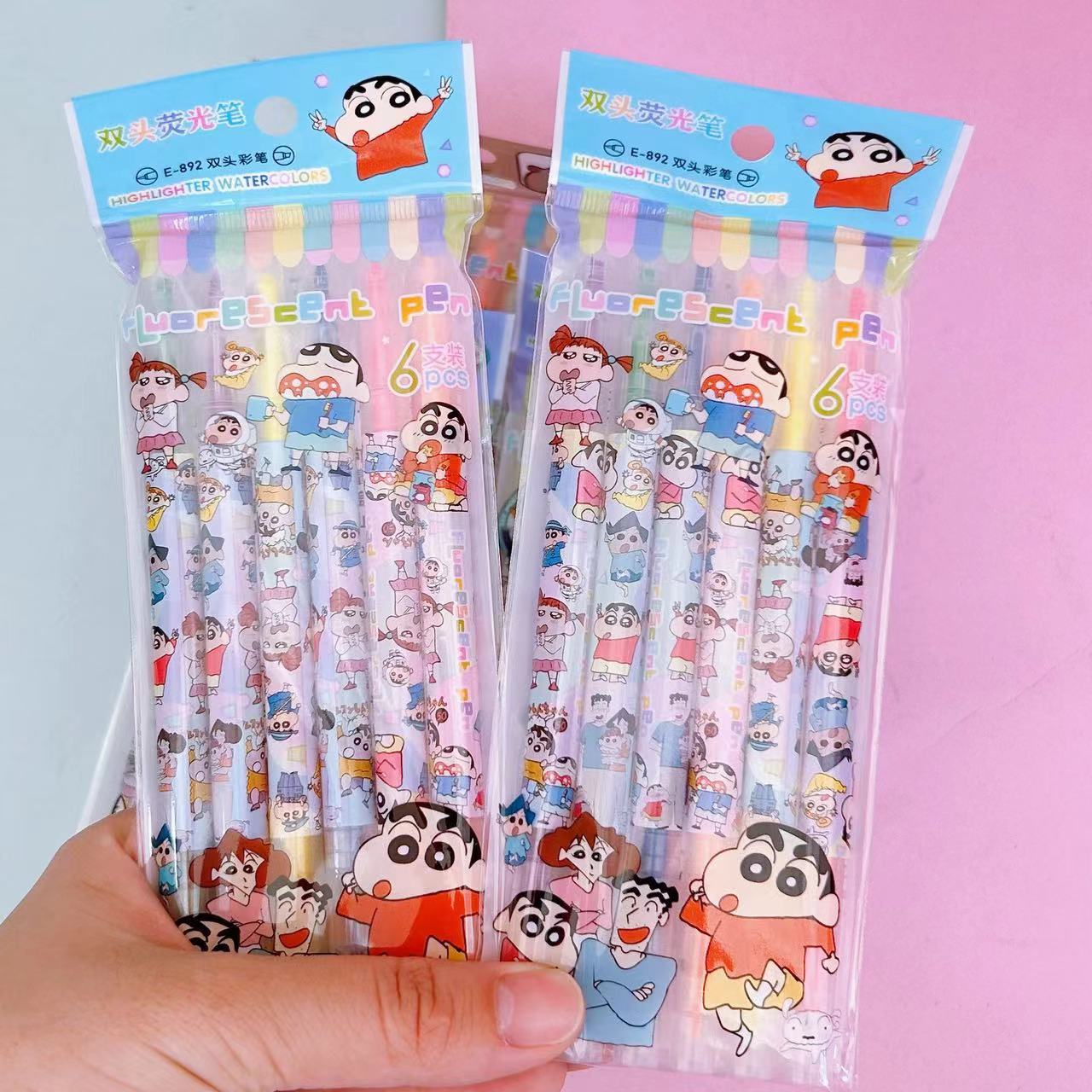 Kolomi doble cabeza 6 bolígrafo marcador adorable Sanliou bolígrafo de señalización de los estudiantes