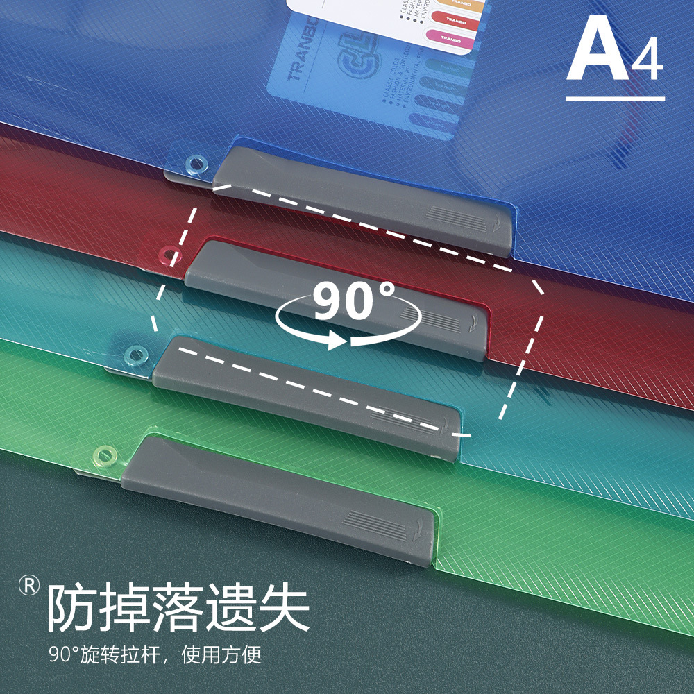 Carpeta PP tipo abrazadera lateral rotativa carpeta de datos de gran capacidad carpeta de datos de archivo de prueba especial para estudiantes