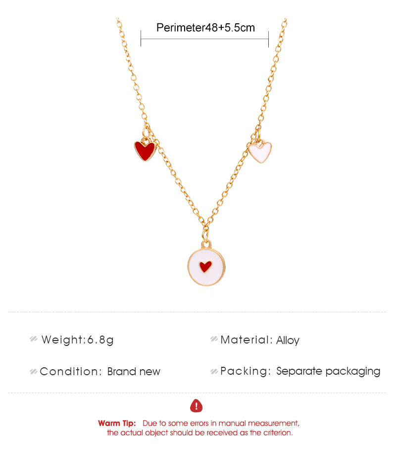 Koreanisches Rotes Herz Anhänger Halskette Großhandel Nihaojewelry display picture 1