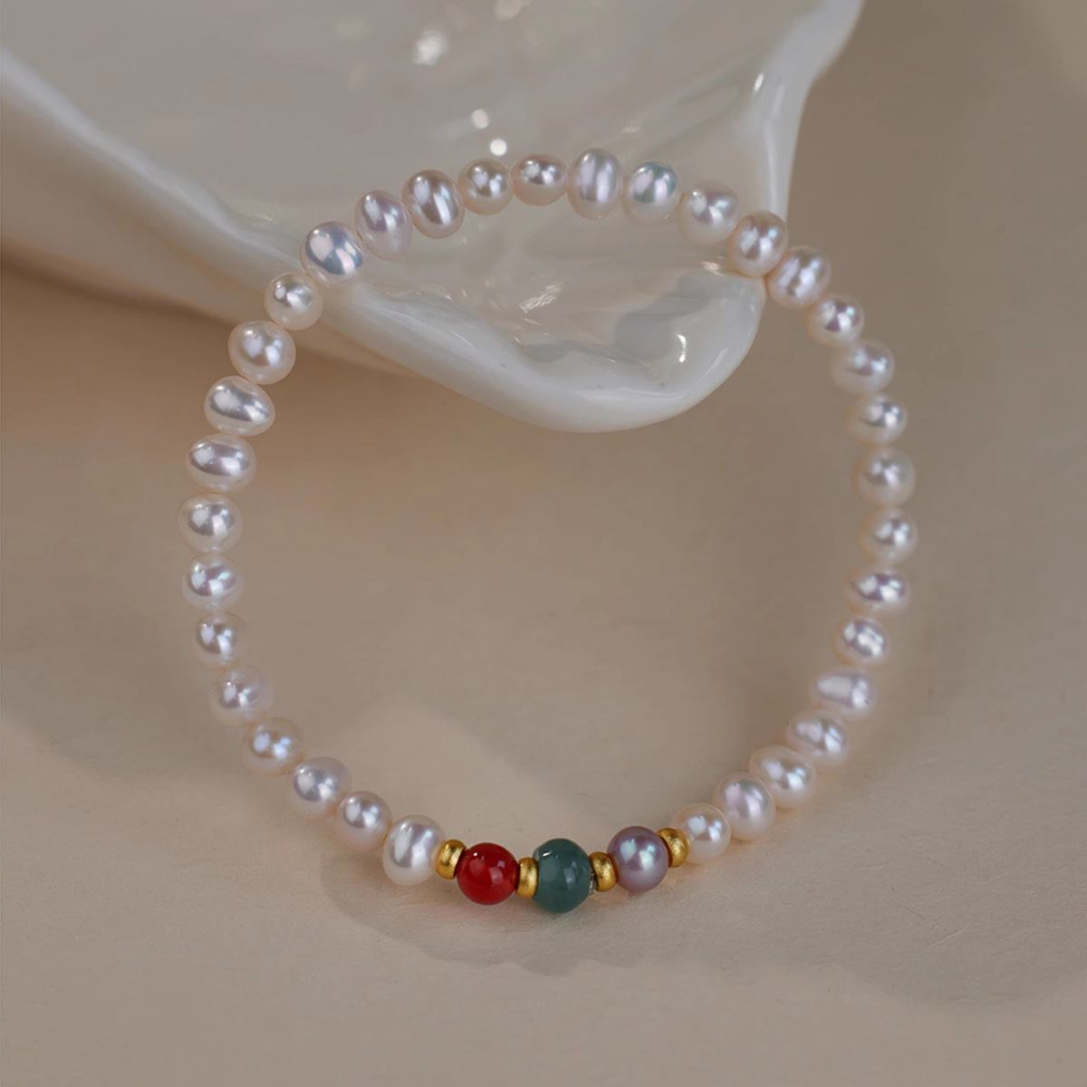 Alloy Natural Stone Freshwater Pearl Bracelets Retro Simple Style display picture 6