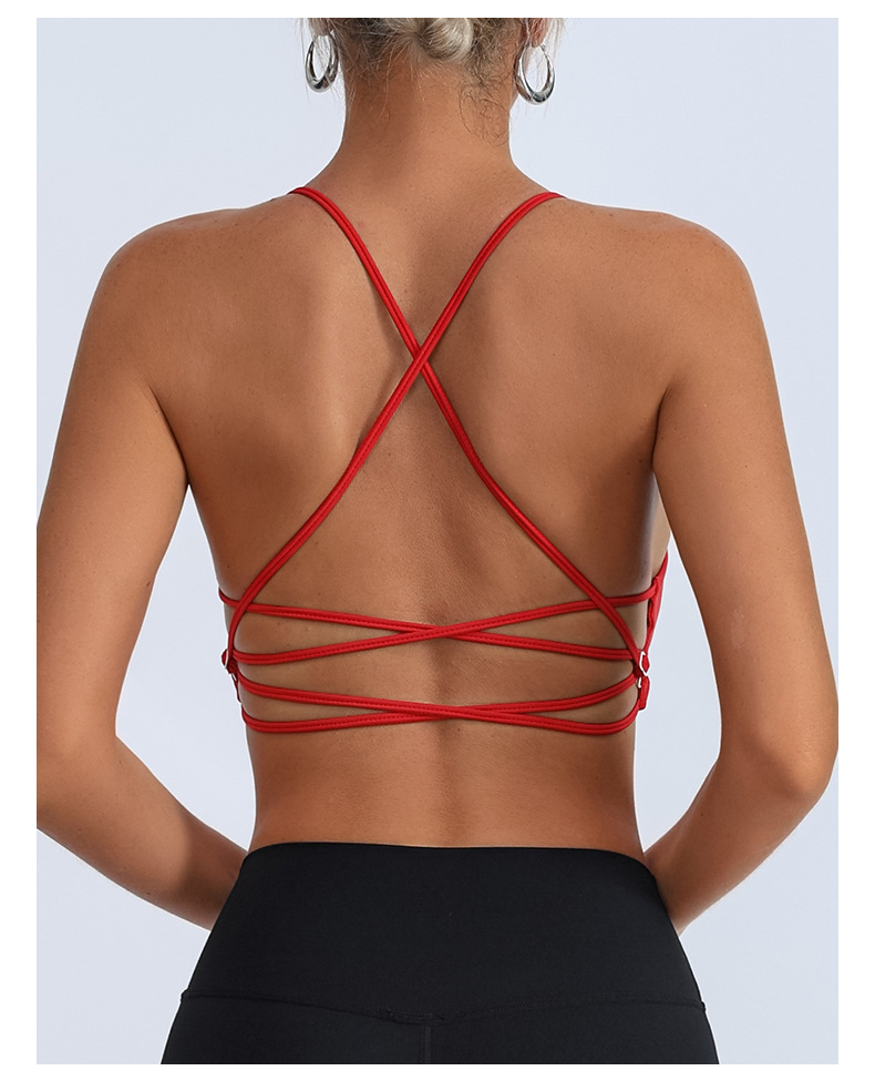 Europa y los Estados Unidos jóvenes desnudos sensación de bra de fitness mujer cinturón de hombro delgado belleza de espalda ropa interior deportiva cruzada chaleco de yoga rápido seco