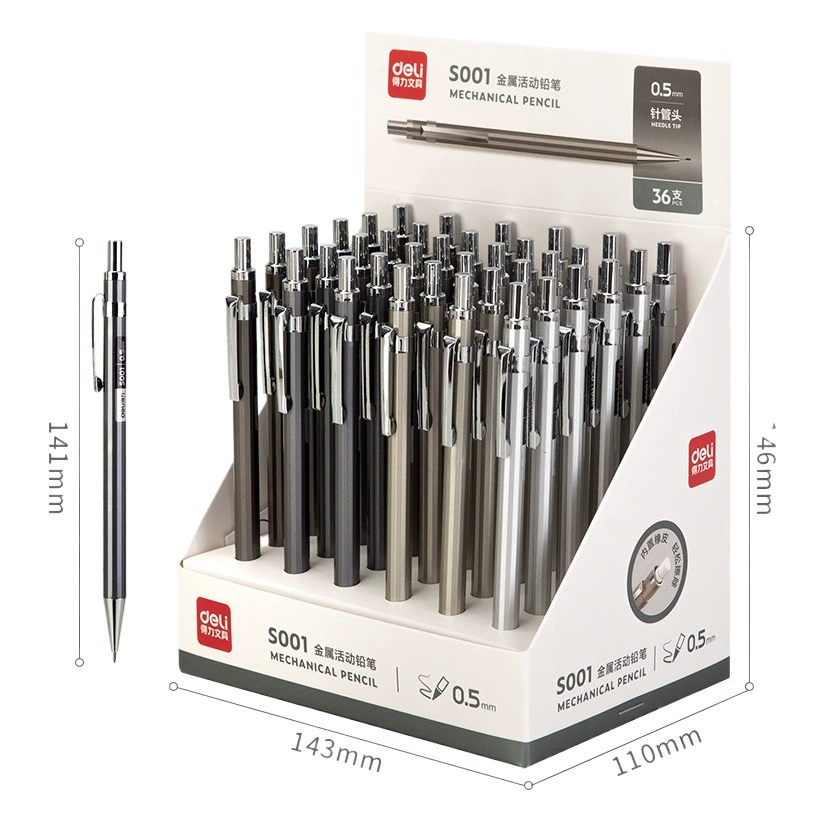 Deli канцелярские товары S001 S002 Начальная школа металлический стержень автоматический карандаш деятельность карандаш рисунок пресс карандаш