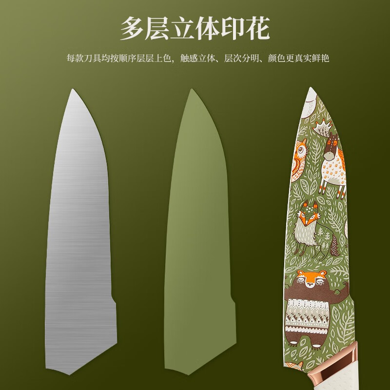 Cuchillo de cocinero cuchillo de frutas cuchillo de cocina de dibujos animados impresos cuchillo de hueso cuchillo de alimentos complementarios domésticos cuchillo conjunto de cuchillos