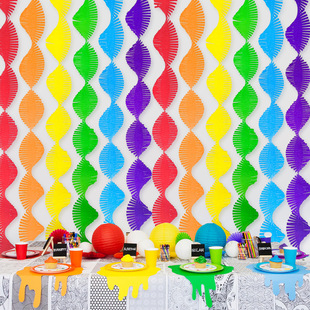 Crepe Paper Vertical Strip Paper Flower Wedding Room Arrangement Birthday Party Crepe Paper Spiral Hanging Decorative Background Paper Tassel