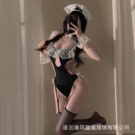 情趣内衣性感吊带蕾丝花边暗扣连体衣女仆制服套装制服套装女820