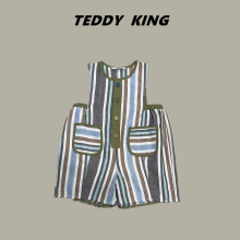 【TEDDYKING】夏季新品男童格子纯色背带裤  TXB24373