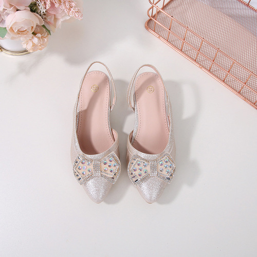 Guangdong Little Girl's Princess Shoes, 7-12 Years Old, PU & Crystal Diamond Kids' Shoes for Spring and Summer