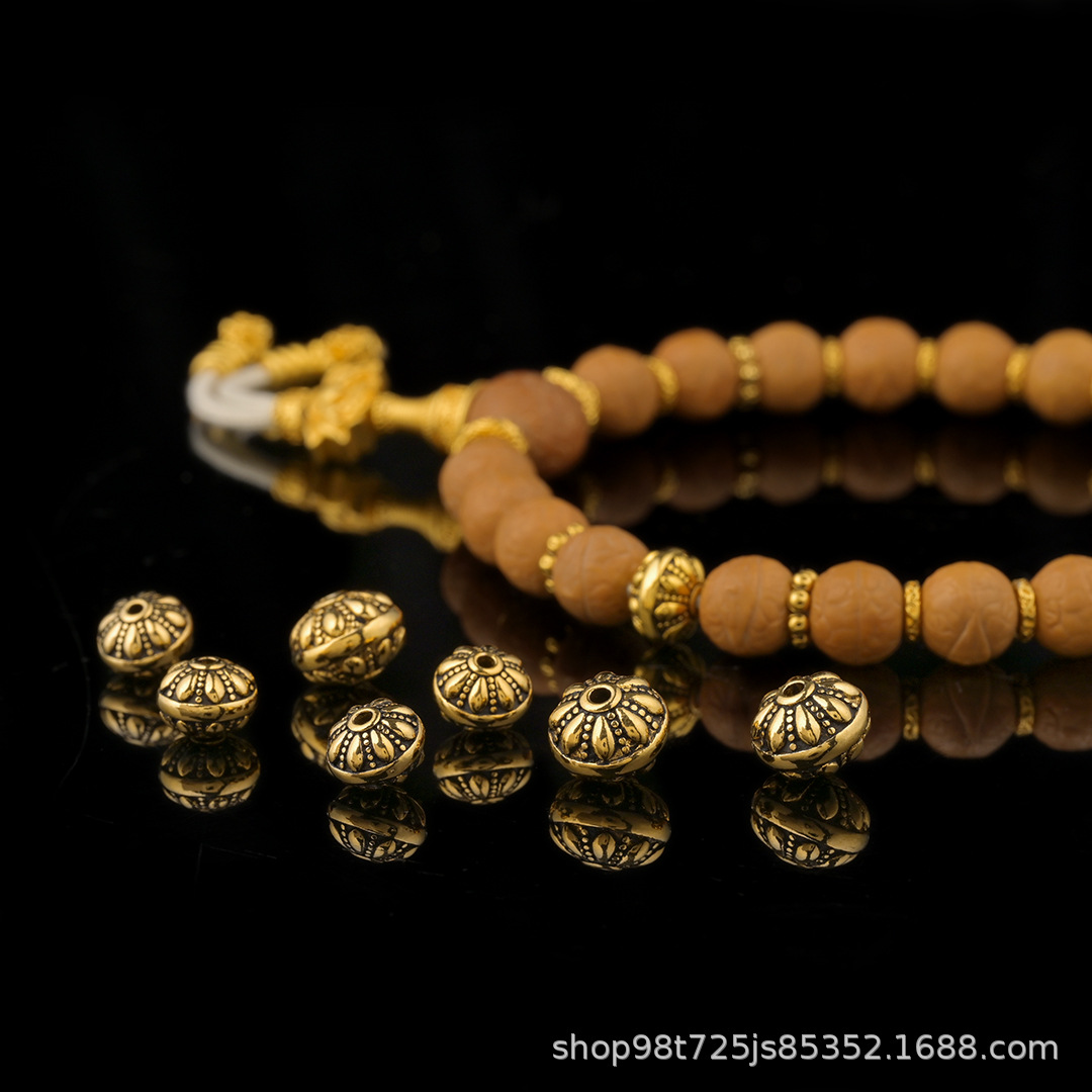 22K Gold-Plated Sand Gold Beads, Spacer Beads, Top Beads, Waist Beads, DIY 108 Phoenix-Eye Small Diamond Beads, Jewelry for Handcrafted Bracelets