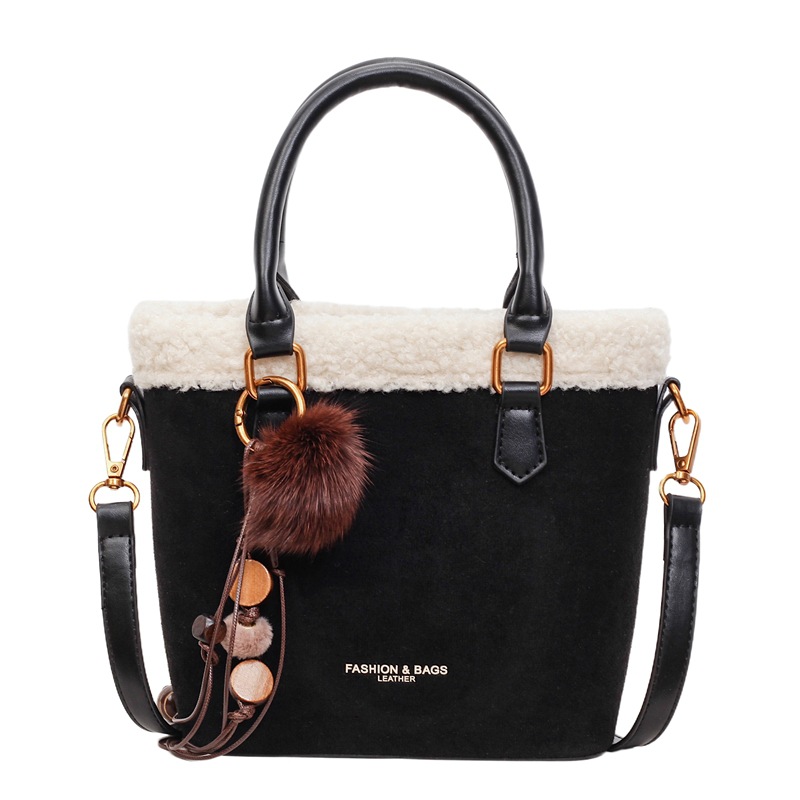 Women's Suede Handbag 2025 New Trendy Retro Autumn/Winter Niche Shoulder Crossbody Bucket Bag - Thumbnail 7