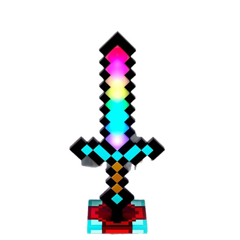Minecraft Седьмохцветный меч из diamonds светящийся ночник Minecraft игрушка модель периферийный подарок настольный свет