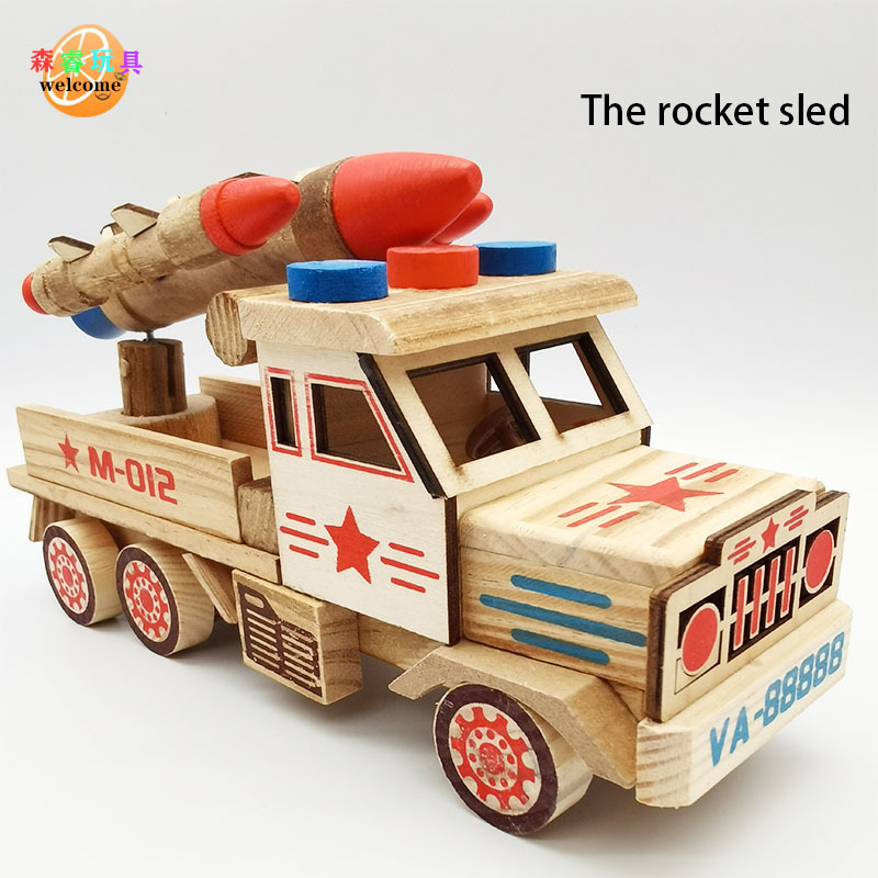 New creative wooden simulation Warwolf missile rocket car Children's military model toy decoration wooden gift wholesale New creative wooden simulation Warwolf missile rocket car Children's military model toy decoration wooden gift wholesale