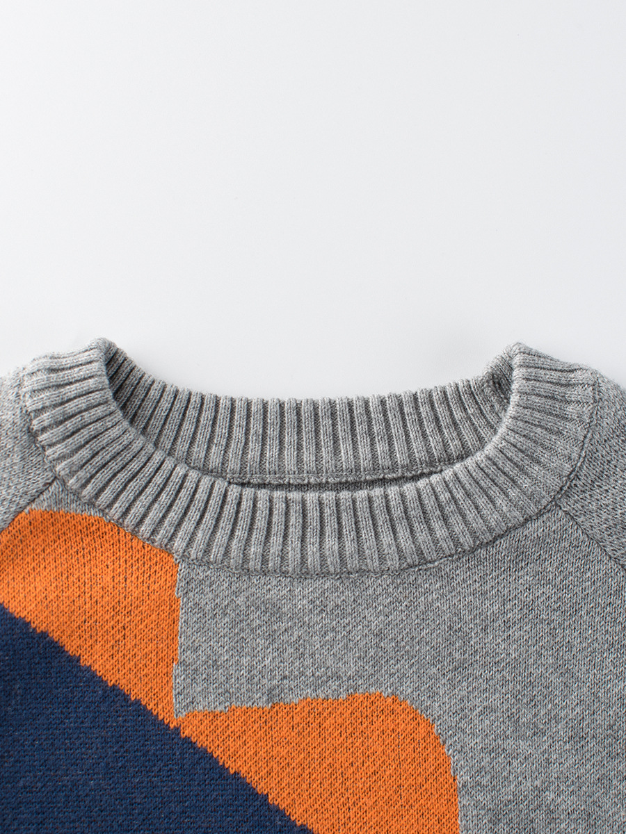 Ropa infantil transfronteriza 27kids, suéter infantil de dinosaurio para otoño e invierno 2024, ropa de punto para niños, prendas de una sola pieza, dropshipping