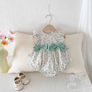 Baby Clothes, Summer Jumpsuits, Baby Girl's Sweet Full Moon Hundred-Day Banquet Princess Robe, Summer Thin Coveralls