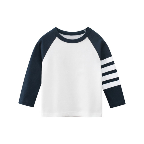 27kids brand children's clothing spring 2024 new style children's long-sleeved T-shirt bottoming shirt baby clothes one piece drop shipping