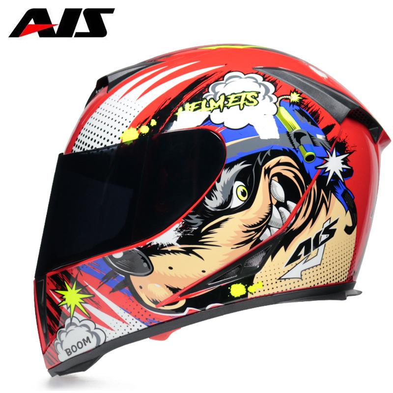 Aishi casco hombres y mujeres bicicleta eléctrica personalidad fresco casco completo cubierto cuatro estaciones verano batería Coche