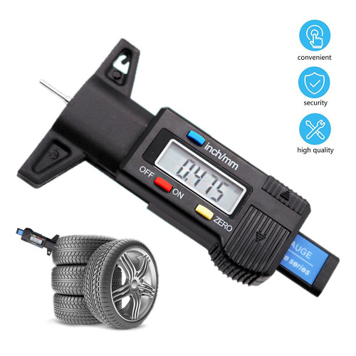 Digital electronic tire tread depth measuring instrument Depth gauge Tread ruler 0-25.4mm Digital tire tread meter